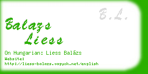 balazs liess business card