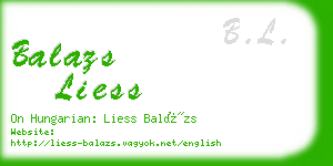 balazs liess business card